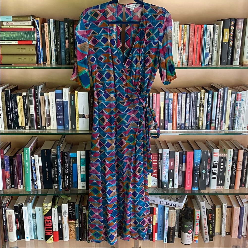 Colorful Geometric Wrap Dress from Anthropolgie